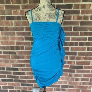 Love Label blue Ruching ruffled dress